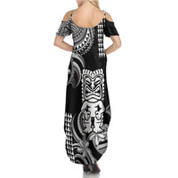 Hawaii Ku God Family Matching Summer Maxi Dress and Hawaiian Shirt Kakau Mix Polynesian Tattoo LT14 - Polynesian Pride