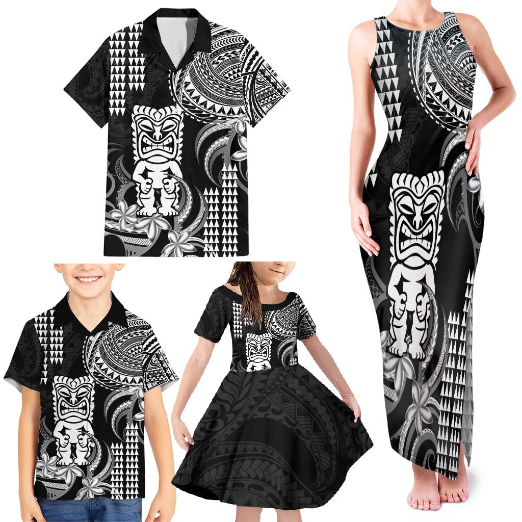Hawaii Ku God Family Matching Tank Maxi Dress and Hawaiian Shirt Kakau Mix Polynesian Tattoo LT14 - Polynesian Pride