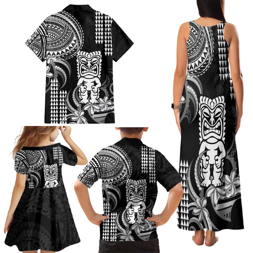 Hawaii Ku God Family Matching Tank Maxi Dress and Hawaiian Shirt Kakau Mix Polynesian Tattoo LT14 - Polynesian Pride