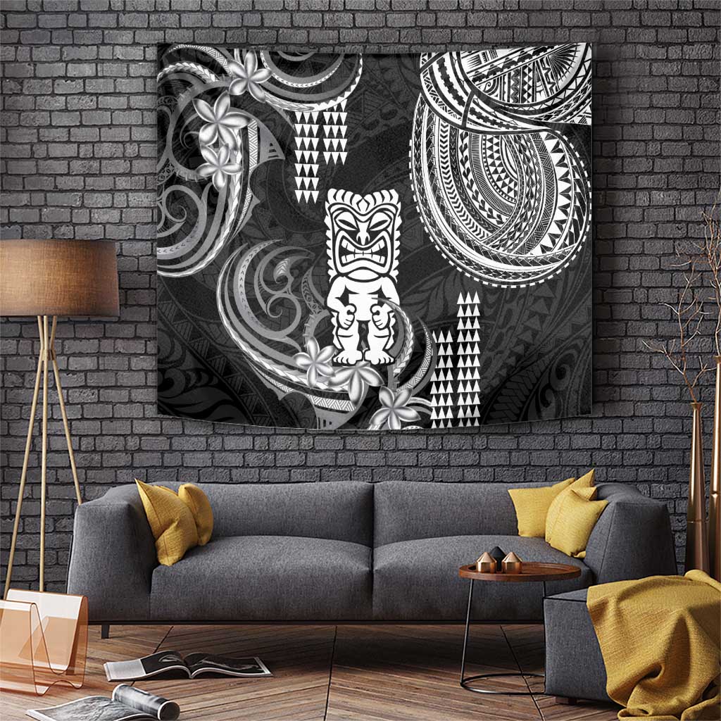Hawaii Ku God Tapestry Kakau Mix Polynesian Tattoo LT14 Black - Polynesian Pride