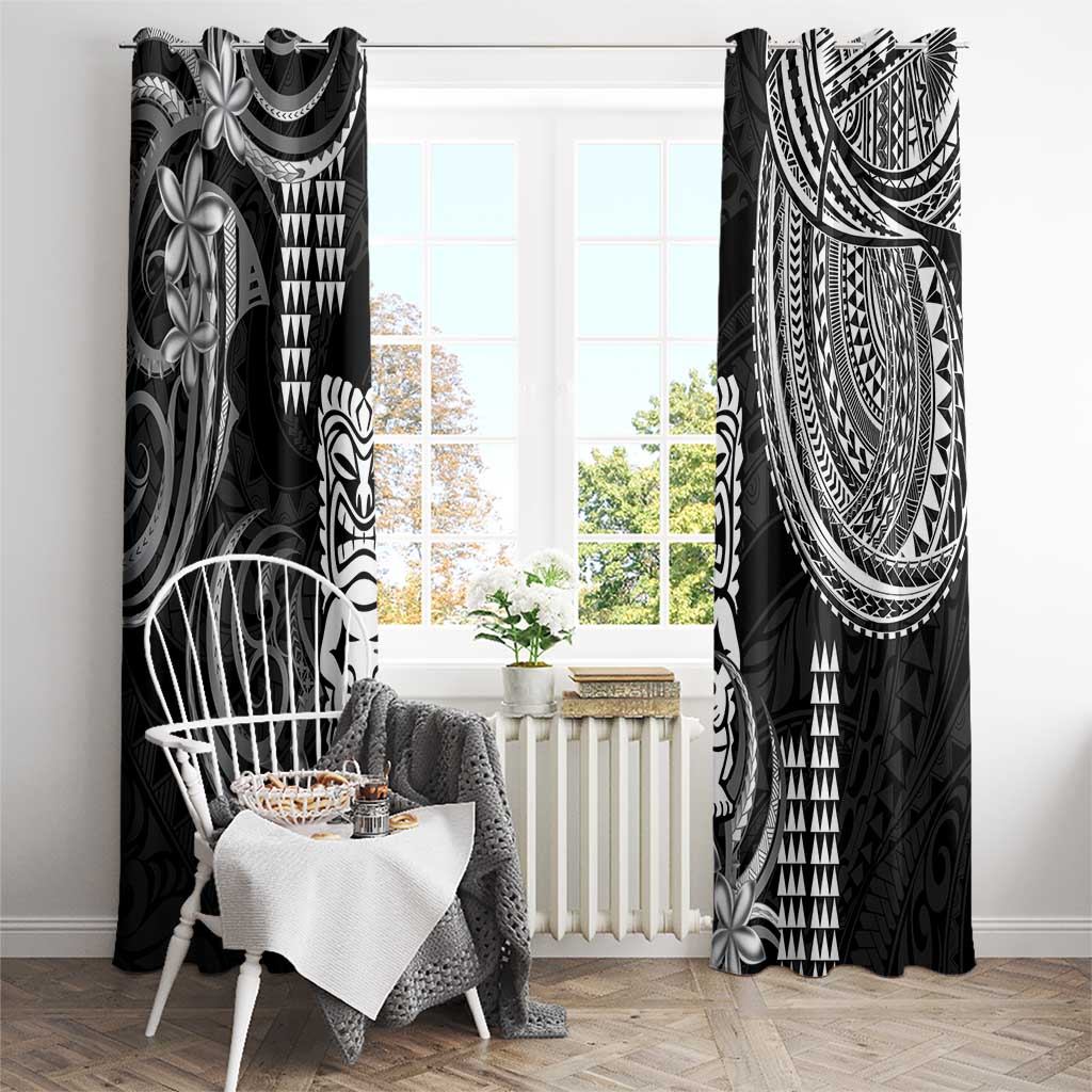 Hawaii Ku God Window Curtain Kakau Mix Polynesian Tattoo