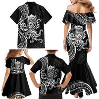 Black Hawaii Kanaloa God Family Matching Mermaid Dress and Hawaiian Shirt Hawaiian Octopus LT14 - Polynesian Pride