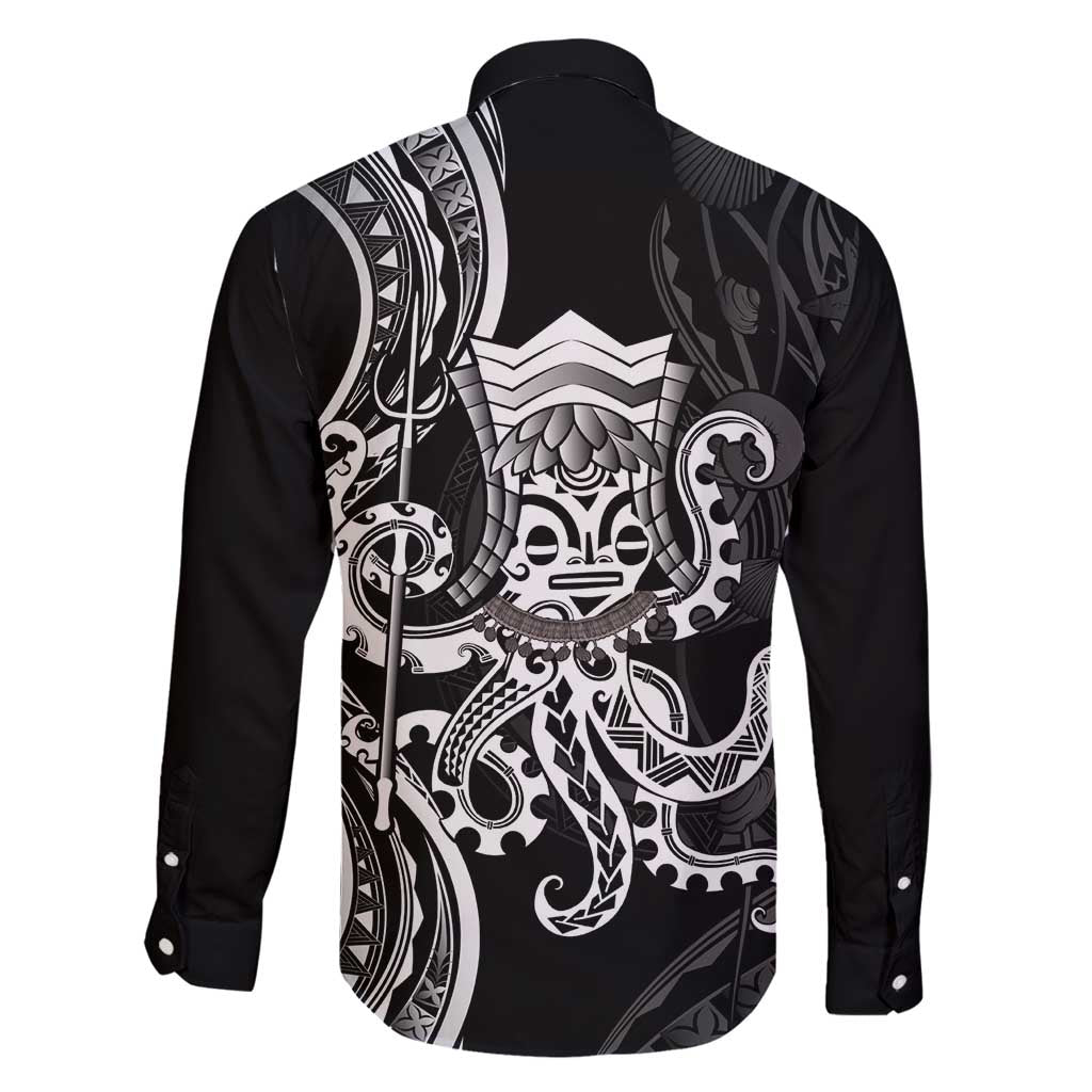 Black Hawaii Kanaloa God Family Matching Puletasi and Hawaiian Shirt Hawaiian Octopus