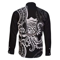 Black Hawaii Kanaloa God Family Matching Short Sleeve Bodycon Dress and Hawaiian Shirt Hawaiian Octopus LT14 - Polynesian Pride