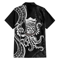 Black Hawaii Kanaloa God Family Matching Summer Maxi Dress and Hawaiian Shirt Hawaiian Octopus LT14 - Polynesian Pride