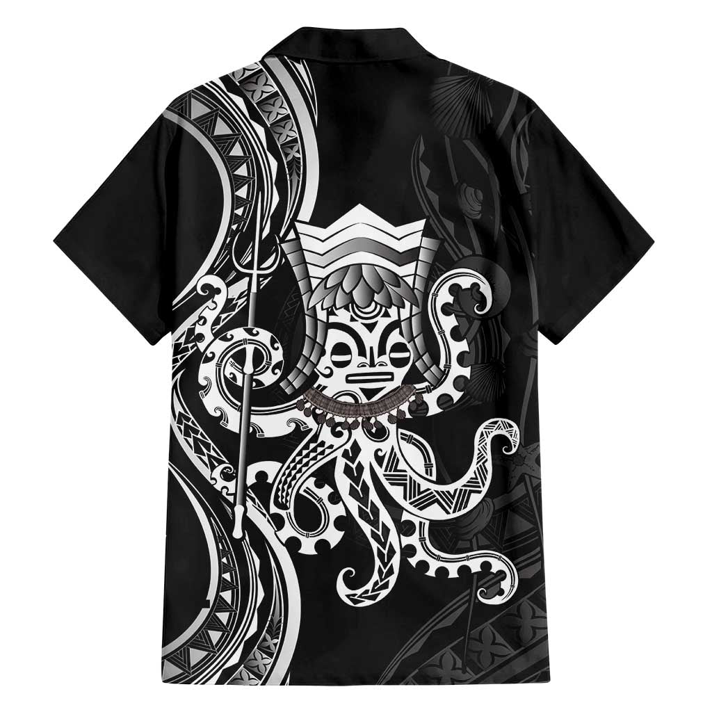 Black Hawaii Kanaloa God Family Matching Tank Maxi Dress and Hawaiian Shirt Hawaiian Octopus LT14 - Polynesian Pride