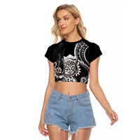 Black Hawaii Kanaloa God Raglan Cropped T Shirt Hawaiian Octopus