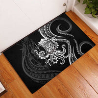 Black Hawaii Kanaloa God Rubber Doormat Hawaiian Octopus
