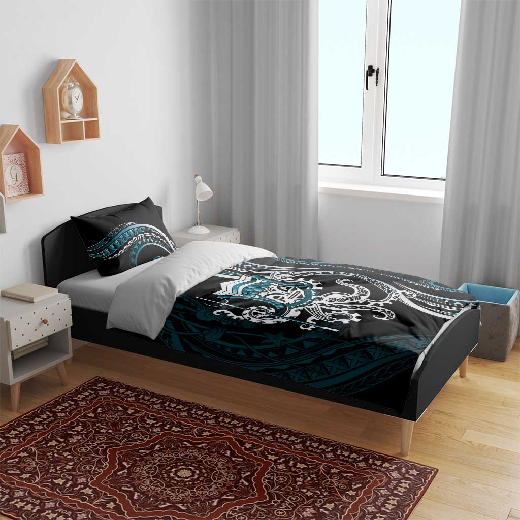 Turquoise Hawaii Kanaloa God Bedding Set Hawaiian Octopus