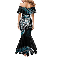 Turquoise Hawaii Kanaloa God Family Matching Mermaid Dress and Hawaiian Shirt Hawaiian Octopus LT14 - Polynesian Pride
