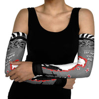 New Zealand ANZAC Day Arm Sleeves 25th April Silver Fern With Poppy - Polynesian Pride