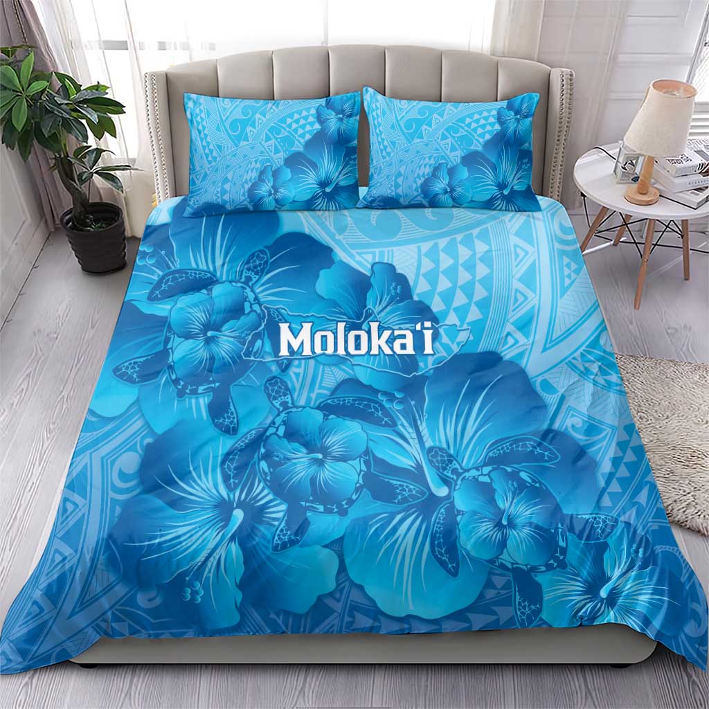 Aloha Hawaii Molokai Island Bedding Set Hibiscus Tribal Honu Hawaiian Tattoo
