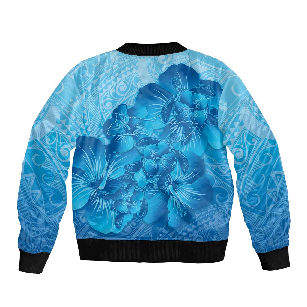 Aloha Hawaii Molokai Island Bomber Jacket Hibiscus Tribal Honu Hawaiian Tattoo