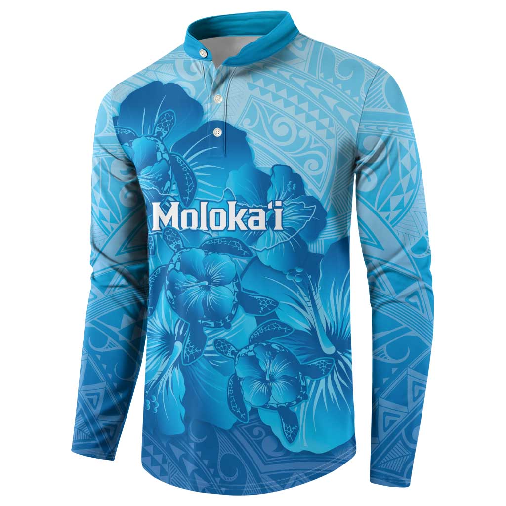 Aloha Hawaii Molokai Island Button Sweatshirt Hibiscus Tribal Honu Hawaiian Tattoo