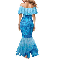 Aloha Hawaii Molokai Island Family Matching Mermaid Dress and Hawaiian Shirt Hibiscus Tribal Honu Hawaiian Tattoo LT14 - Polynesian Pride