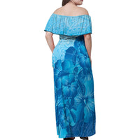 Aloha Hawaii Molokai Island Family Matching Off Shoulder Maxi Dress and Hawaiian Shirt Hibiscus Tribal Honu Hawaiian Tattoo LT14 - Polynesian Pride