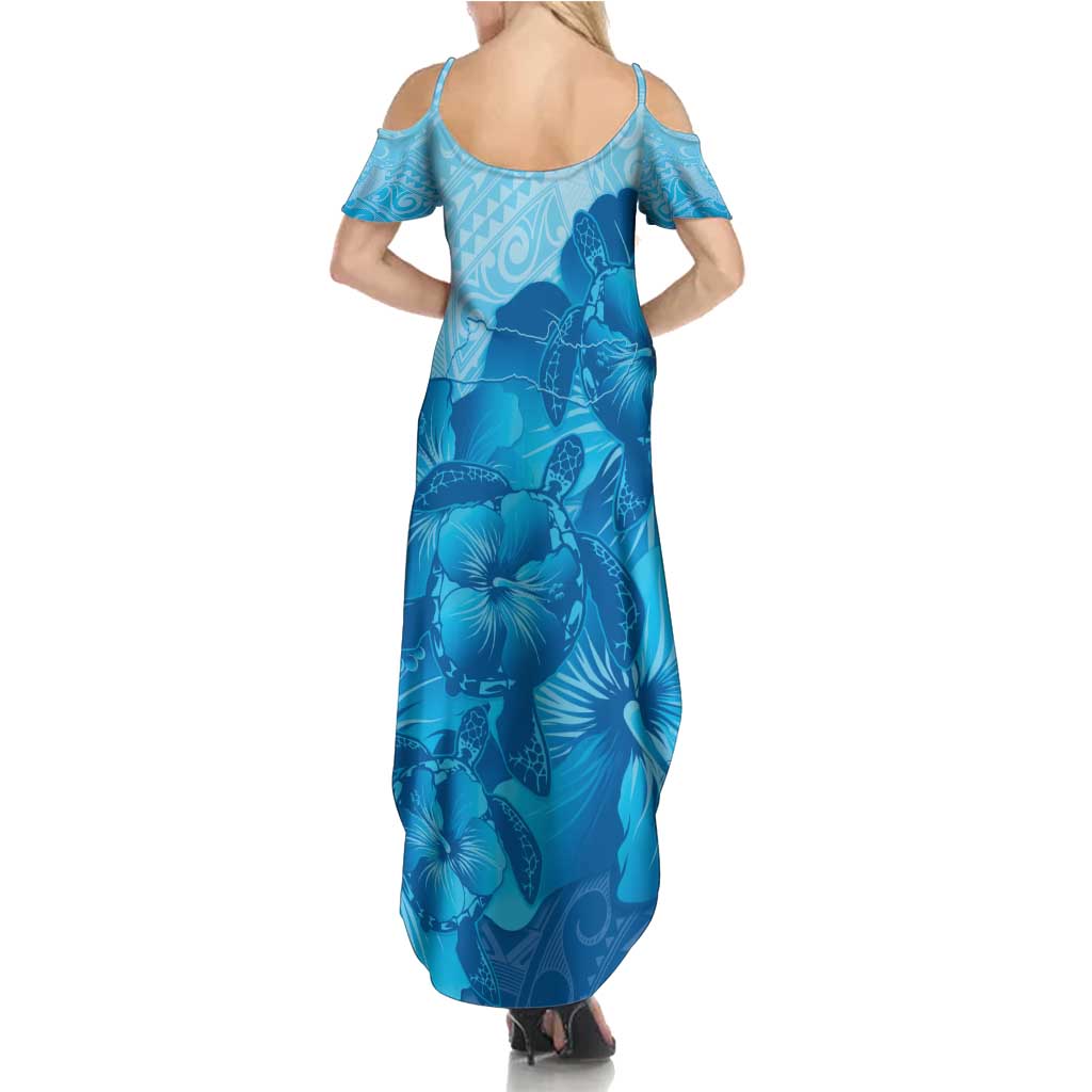 Aloha Hawaii Molokai Island Family Matching Summer Maxi Dress and Hawaiian Shirt Hibiscus Tribal Honu Hawaiian Tattoo LT14 - Polynesian Pride
