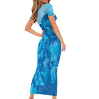 Aloha Hawaii Molokai Island Short Sleeve Bodycon Dress Hibiscus Tribal Honu Hawaiian Tattoo LT14 - Polynesian Pride