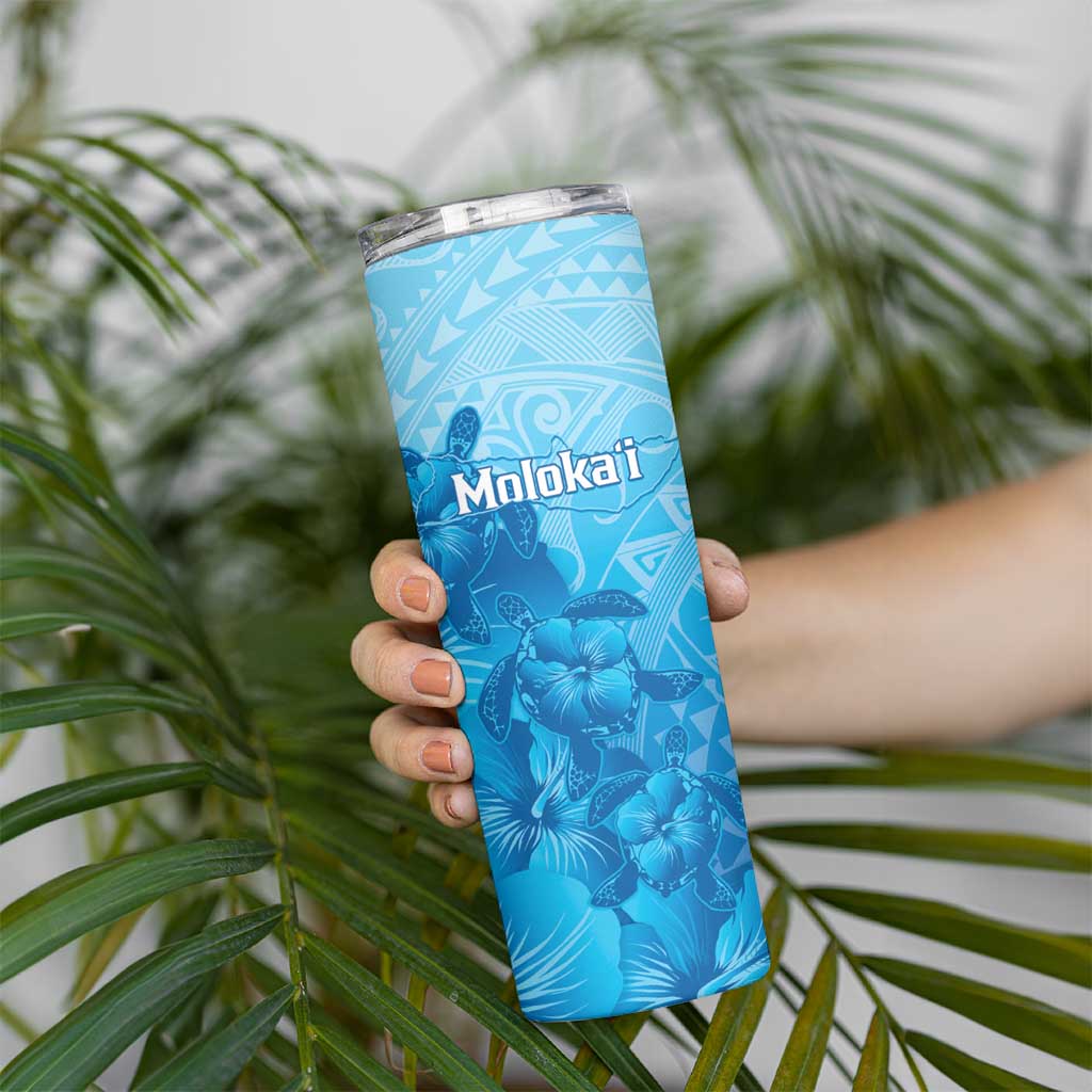 Aloha Hawaii Molokai Island Skinny Tumbler Hibiscus Tribal Honu Hawaiian Tattoo LT14 - Polynesian Pride