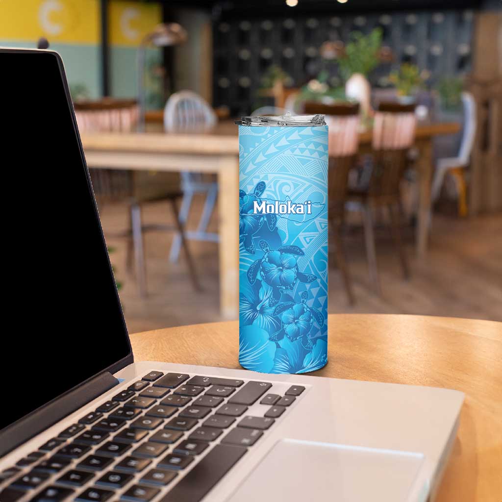 Aloha Hawaii Molokai Island Skinny Tumbler Hibiscus Tribal Honu Hawaiian Tattoo LT14 - Polynesian Pride