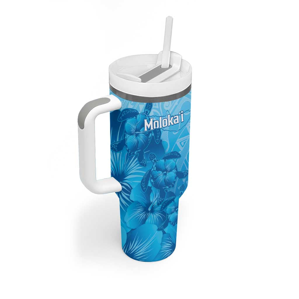 Aloha Hawaii Molokai Island Tumbler With Handle Hibiscus Tribal Honu Hawaiian Tattoo