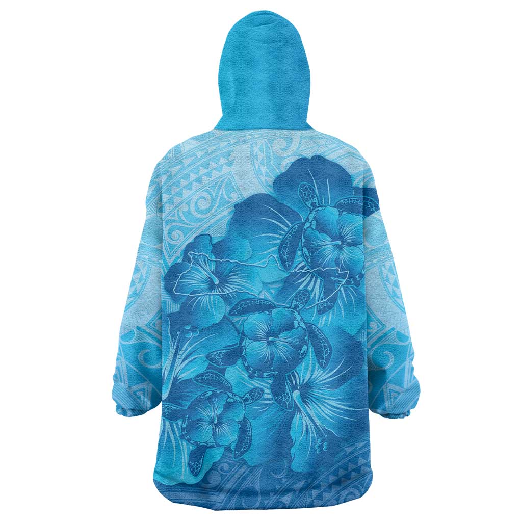 Aloha Hawaii Molokai Island Wearable Blanket Hoodie Hibiscus Tribal Honu Hawaiian Tattoo LT14 - Polynesian Pride