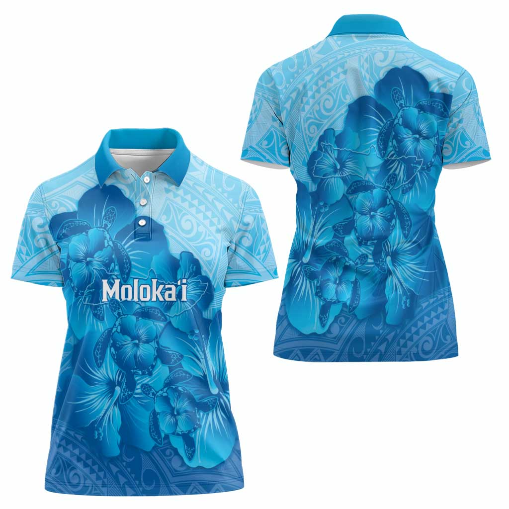 Aloha Hawaii Molokai Island Women Polo Shirt Hibiscus Tribal Honu Hawaiian Tattoo LT14 - Polynesian Pride