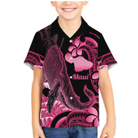 Aloha Hawaii Maui Family Matching Mermaid Dress and Hawaiian Shirt Valley Isle Humpback Whale Black LT14 Son's Shirt Black - Polynesian Pride