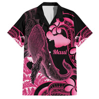 Aloha Hawaii Maui Family Matching Off The Shoulder Long Sleeve Dress and Hawaiian Shirt Valley Isle Humpback Whale Black LT14 Dad's Shirt - Short Sleeve Black - Polynesian Pride