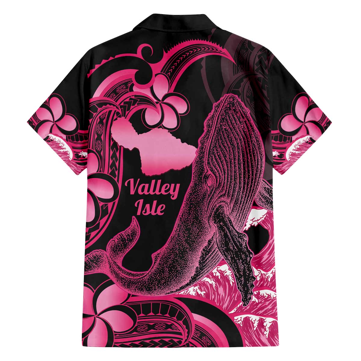 Aloha Hawaii Maui Family Matching Off The Shoulder Long Sleeve Dress and Hawaiian Shirt Valley Isle Humpback Whale Black LT14 - Polynesian Pride