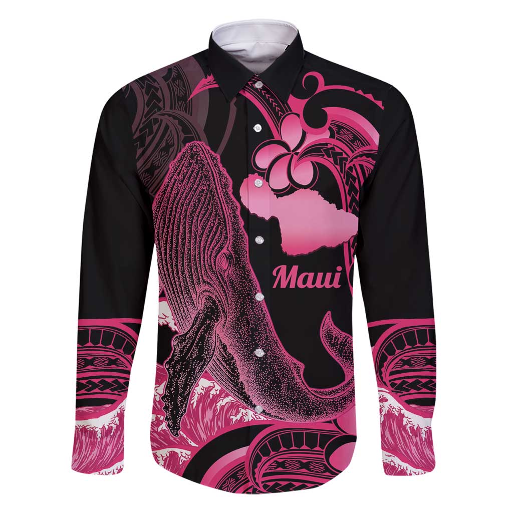 Aloha Hawaii Maui Family Matching Off Shoulder Maxi Dress and Hawaiian Shirt Valley Isle Humpback Whale Black LT14 Dad's Shirt - Long Sleeve Black - Polynesian Pride
