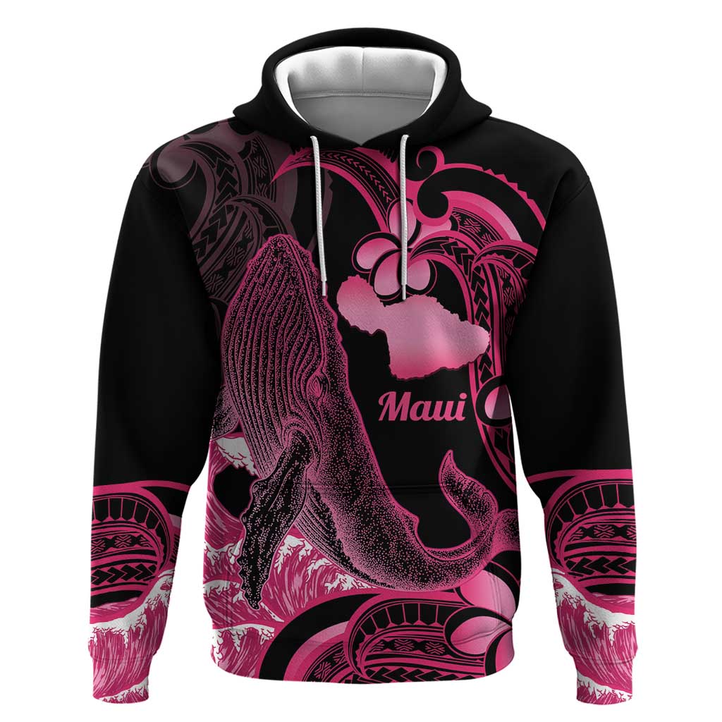 Aloha Hawaii Maui Hoodie Valley Isle Humpback Whale Black