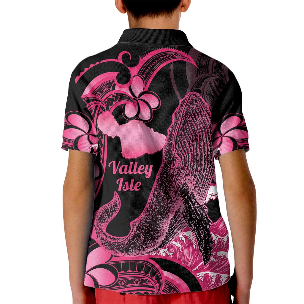 Aloha Hawaii Maui Kid Polo Shirt Valley Isle Humpback Whale Black