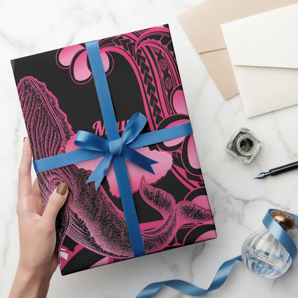 Aloha Hawaii Maui Wrapping Paper Valley Isle Humpback Whale Black - Polynesian Pride
