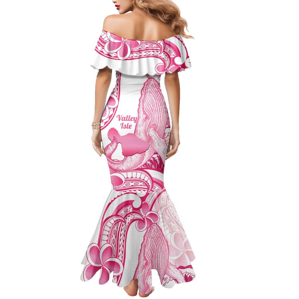 Aloha Hawaii Maui Family Matching Mermaid Dress and Hawaiian Shirt Valley Isle Humpback Whale White LT14 - Polynesian Pride