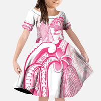 Aloha Hawaii Maui Family Matching Off The Shoulder Long Sleeve Dress and Hawaiian Shirt Valley Isle Humpback Whale White LT14 Daughter's Dress White - Polynesian Pride