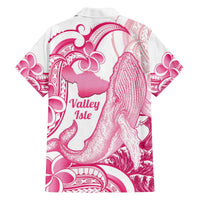 Aloha Hawaii Maui Family Matching Off The Shoulder Long Sleeve Dress and Hawaiian Shirt Valley Isle Humpback Whale White LT14 - Polynesian Pride