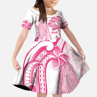 Aloha Hawaii Maui Family Matching Off Shoulder Maxi Dress and Hawaiian Shirt Valley Isle Humpback Whale White LT14 Daughter's Dress White - Polynesian Pride