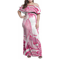 Aloha Hawaii Maui Family Matching Off Shoulder Maxi Dress and Hawaiian Shirt Valley Isle Humpback Whale White LT14 Mom's Dress White - Polynesian Pride