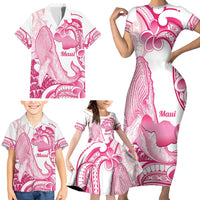 Aloha Hawaii Maui Family Matching Short Sleeve Bodycon Dress and Hawaiian Shirt Valley Isle Humpback Whale White LT14 - Polynesian Pride