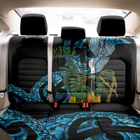 Turquoise New Zealand Kowhai And Piwakawaka Back Car Seat Cover Maori Ngaru Paua Shell LT14 - Polynesian Pride