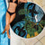 Turquoise New Zealand Kowhai And Piwakawaka Beach Blanket Maori Ngaru Paua Shell