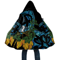 Turquoise New Zealand Kowhai And Piwakawaka Cloak Maori Ngaru Paua Shell - Polynesian Pride