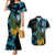 Turquoise New Zealand Kowhai And Piwakawaka Couples Matching Mermaid Dress and Hawaiian Shirt Maori Ngaru Paua Shell