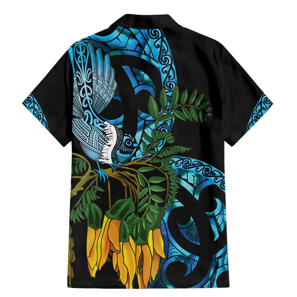 Turquoise New Zealand Kowhai And Piwakawaka Family Matching Mermaid Dress and Hawaiian Shirt Maori Ngaru Paua Shell LT14 - Polynesian Pride