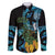 Turquoise New Zealand Kowhai And Piwakawaka Family Matching Off Shoulder Maxi Dress and Hawaiian Shirt Maori Ngaru Paua Shell