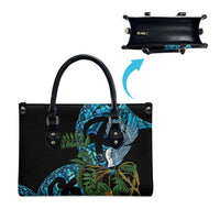 Turquoise New Zealand Kowhai And Piwakawaka Leather Bag Maori Ngaru Paua Shell - Polynesian Pride