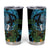 Turquoise New Zealand Kowhai And Piwakawaka Tumbler Cup Maori Ngaru Paua Shell