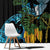 Turquoise New Zealand Kowhai And Piwakawaka Window Curtain Maori Ngaru Paua Shell