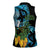 Turquoise New Zealand Kowhai And Piwakawaka Women Sleeveless Polo Shirt Maori Ngaru Paua Shell
